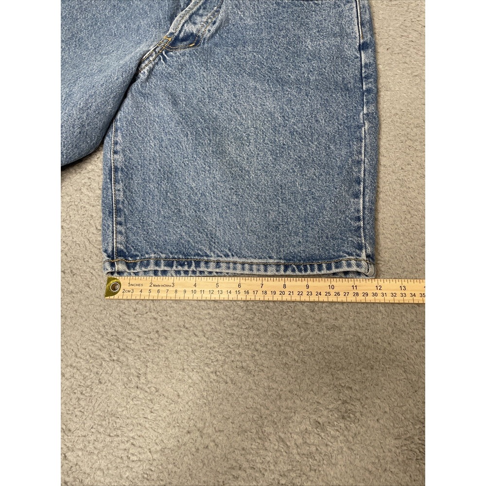 Vtg 90s Dr Martens AirWair Men 29 Super Baggy Butterfly Button Denim Jean Shorts - Picture 14 of 15